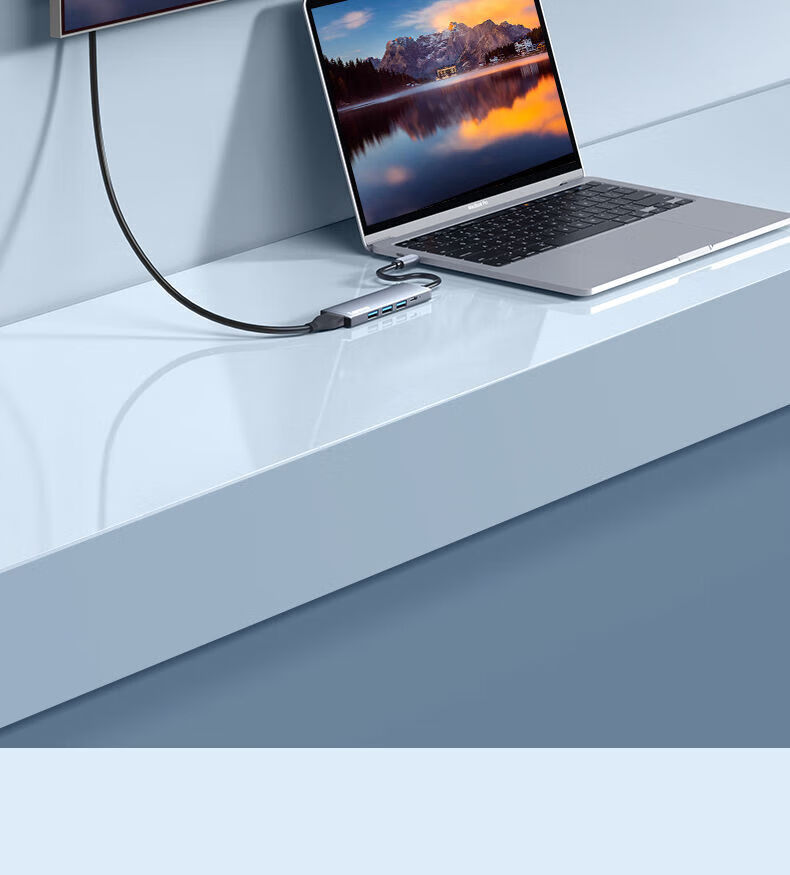Lenovo Type-C Expansion Dock, USB Hub Converter, HDMI Adapter Dock, 4K 60Hz Screen Mirroring, PD Fast Charging, Suitable for Smartphones, Tablets, And Laptops 2