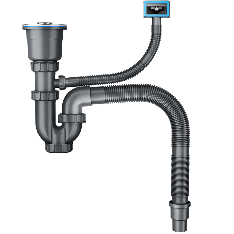Larsd 9126 Single Sink Drain, Vegetable Washing Basin, Dishwashing Sink Drainpipe, Kitchen Accessories Set