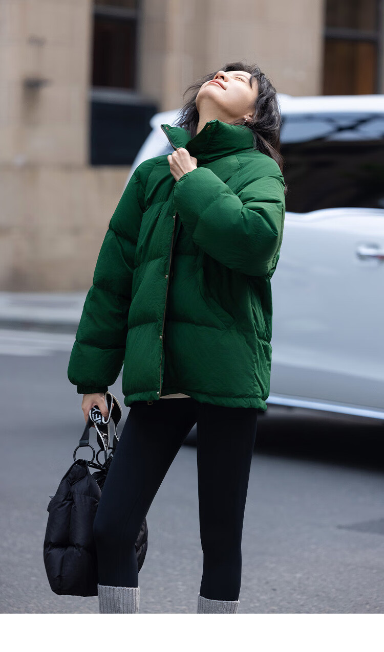 Dme [Light Warm Winter] Vintage Stand Collar 90% Duck Down Jacket for Petite Women, Warm Coat for Winter 23