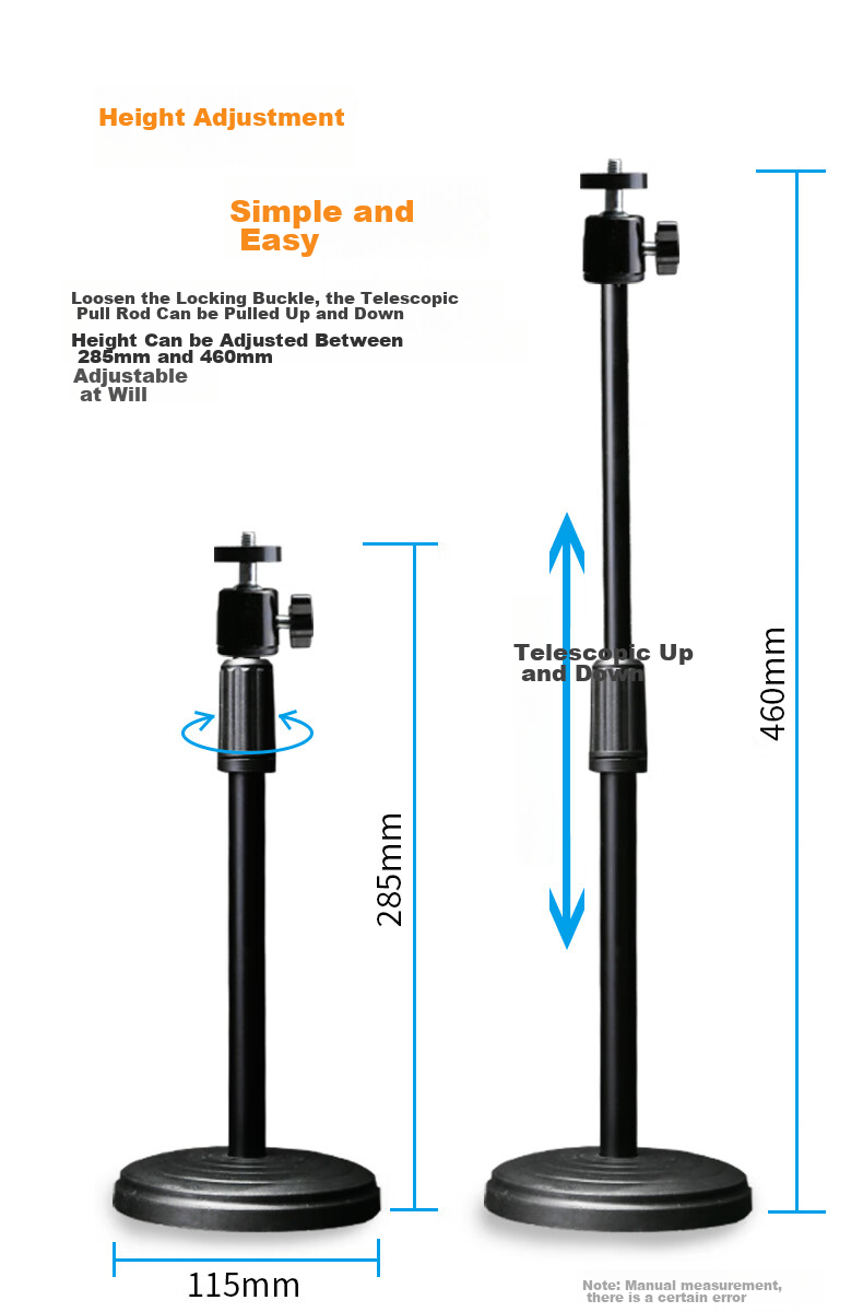 GESOBYTE F13 Computer Webcam Stand Desktop Mount with 1/4 Standard 6MM Universal Screws, Multi-Angle Rotating Pan-Tilt Head, Adjustable for Horizontal And Vertical Screens, Video Phone Stand 4
