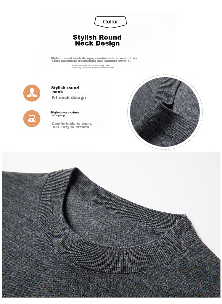 Hengyuanxiang Washable Fine-Spun Wool Sweater for Men, Thin Round Neck Short Sleeve Knitted T-Shirt Pullover, Bright Red, Size 165 5