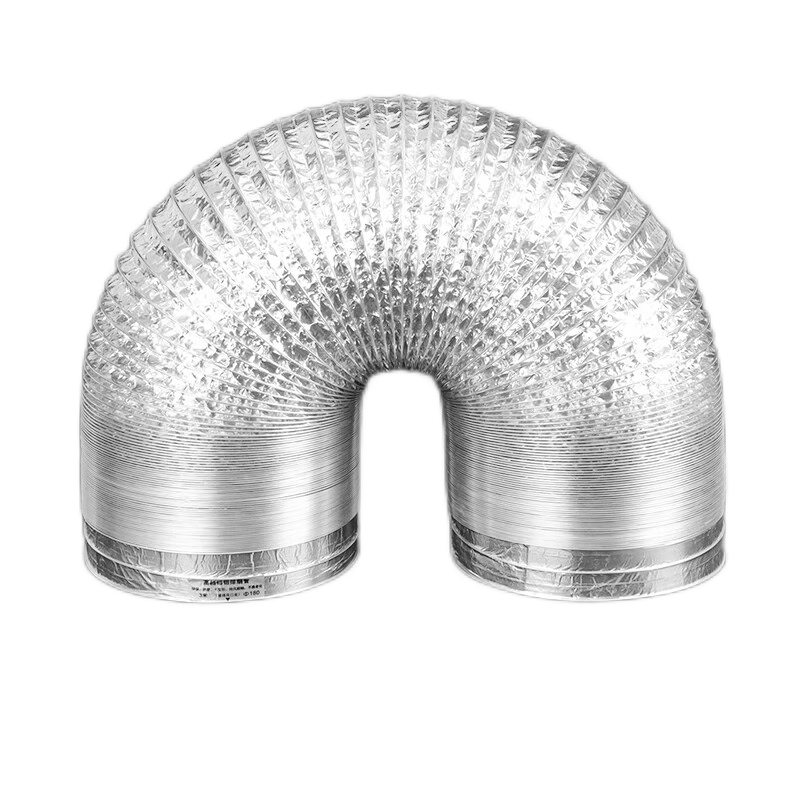 Pupai Double-Layer Thickened Aluminum Foil Exhaust Pipe for Range Hood, Kitchen, Bathroom Heater Ventilation Duct, Adjustable Flexible Air Outlet Hose, Diameter 10cm x Length 5m