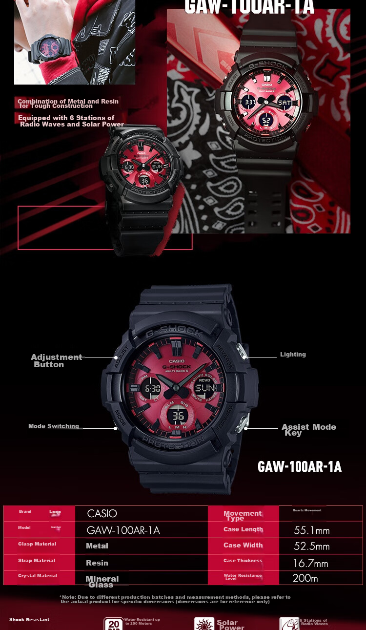 Casio Men's G-SHOCK Sports Watch, Student Electronic Smart Watch, Japanese/Korean Style, Gift for Boyfriend, GA-700 5