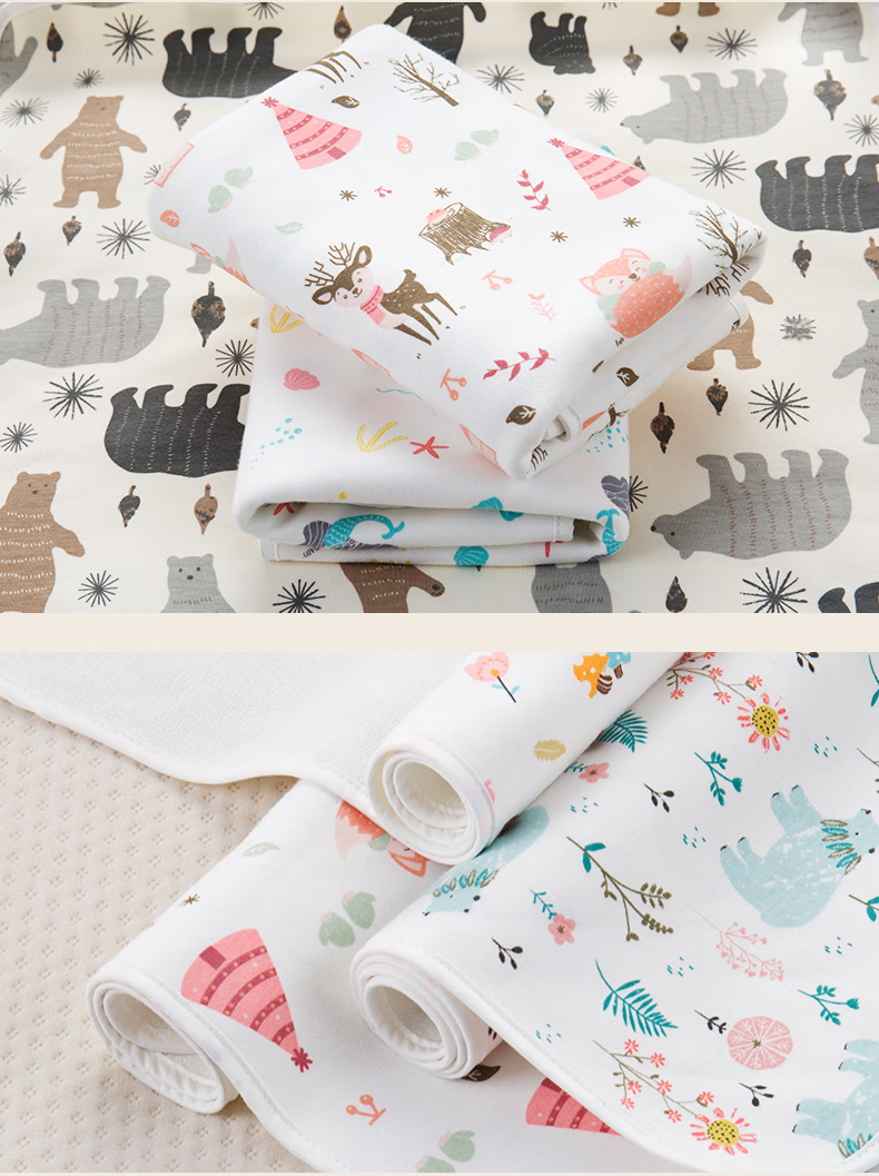 AIBEDILA Washable Waterproof Pure Cotton Breathable Baby Diaper Pad, Extra Large Menstrual Pad for Newborns And Infants, 100*150cm Dinosaur Desig 14