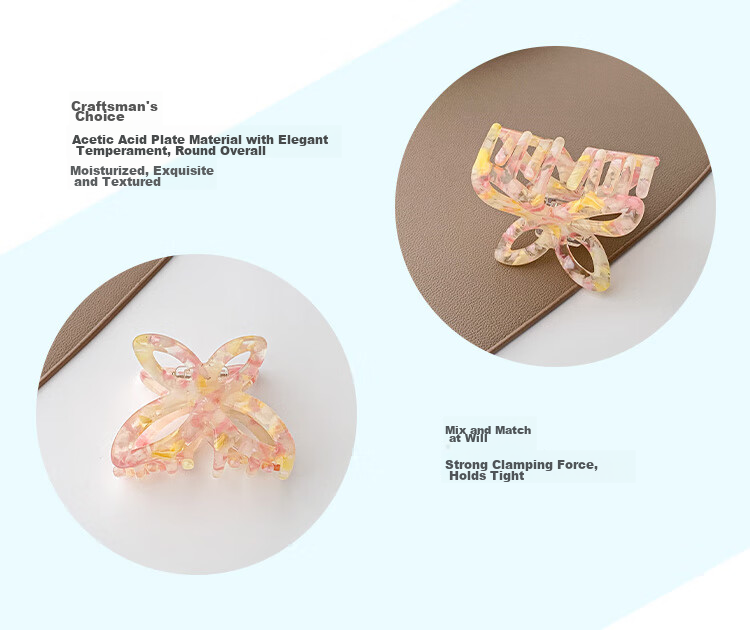 CHIMERA 2 Small Size Shawl Hair Claw Clips, French Half-Updo Back of Head Hair Clips, Bangs Clips, Hair Accessories for Women, Mid-Autumn Festival Gift 11