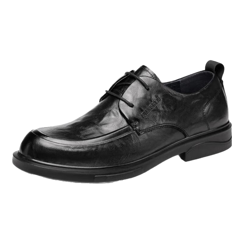 Qiangren Fashion Business Casual Commuter Derby Shoes Lightweight Breathable Work Men's Shoes JDA73213 Black 41