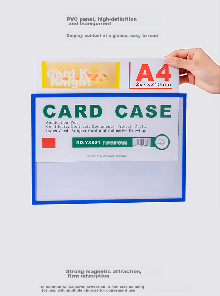 TANGO Office A4 Hard Plastic Sleeve Transparent Card Holder, Business License Protection Cover Frame, Hard Card Holder Document Protector ID Display Case, Pack of 10, Office Supplies 3