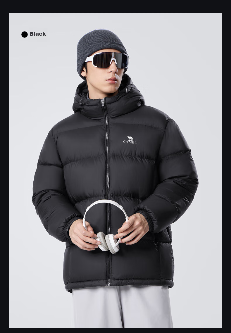 CAMEL Zhichun down Jacket for Men, Winter Thick White Duck down, Couple's Puffer Coat, Warm Outerwear M33CR07131 21