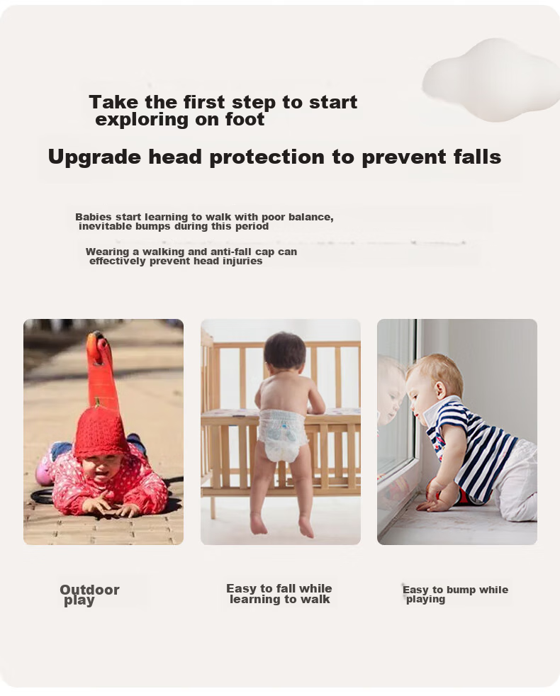 BEIDELI Anti-Fall Hat, Baby Walking Head Protection, Fall Prevention Pillow, Toddler Anti-Collision Device, Little Tiger Style, 1 Piece 2
