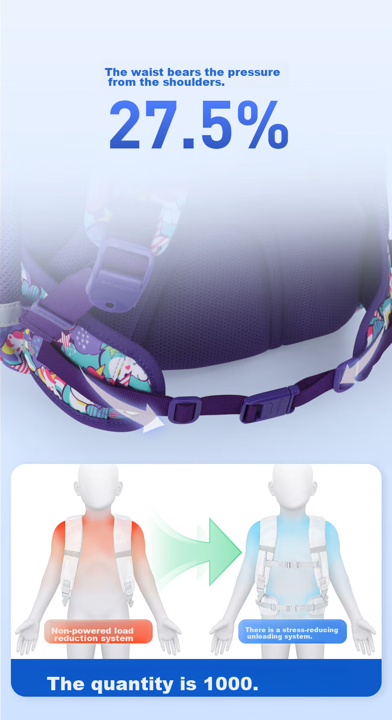 DR·KONG Backpack for Girls, Elementary School Students Grades 3-6, Children's Spine-Protecting Lightweight Large-Capacity Backpack, Convenient Shoulder Bag 13