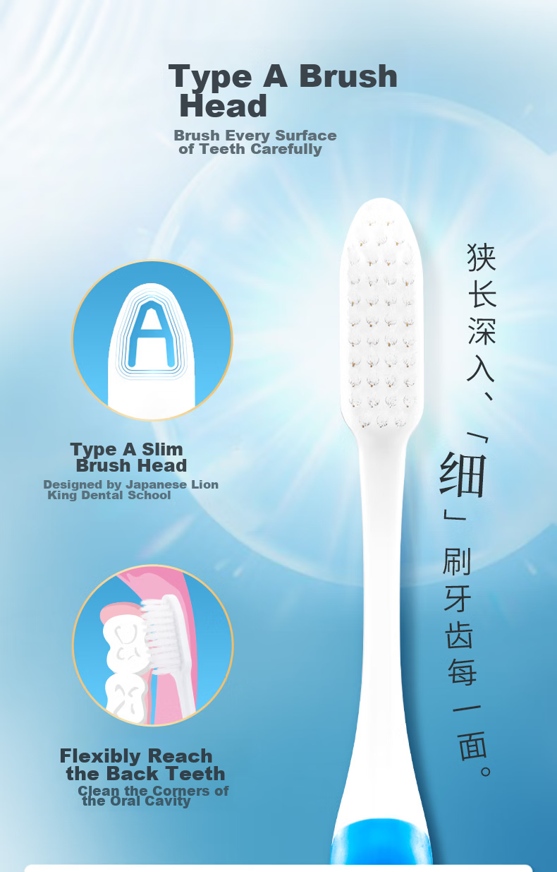 Lion Fine Bristle Toothbrush 4-Pack Soft Bristles Gum Protection Toothbrush for Adults And Students Oral Cleaning Care Toothbrush Bulk Pack 5