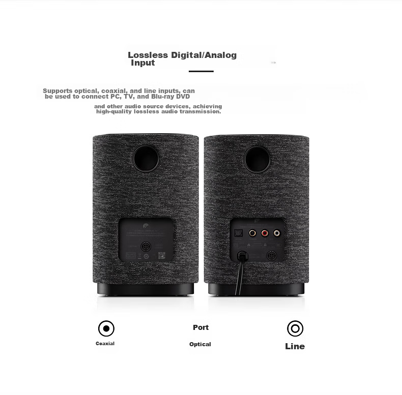 HiVi OS-10 Active Speakers, Bluetooth Stereo Computer And TV Speaker with Bookshelf Design, Supports Bluetooth, Coaxial, Optical, And Wired Inputs 5