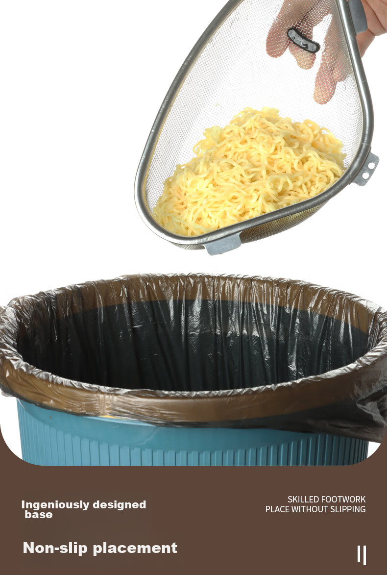 BJ Triangle Sink Strainer, Stainless Steel Kitchen Utensil, Multifunctional Drain, Food Waste Collector, Storage Rack 7