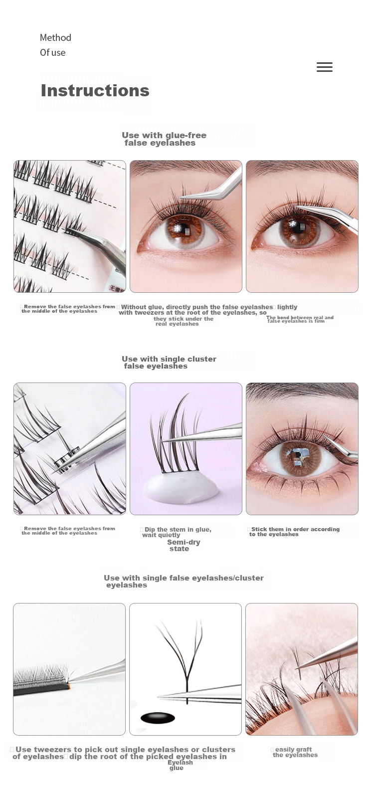 UPLUS Single Cluster False Eyelash Tweezers Golden Feather Clip, Flowering Planting Grafting Eyelash Tool 9