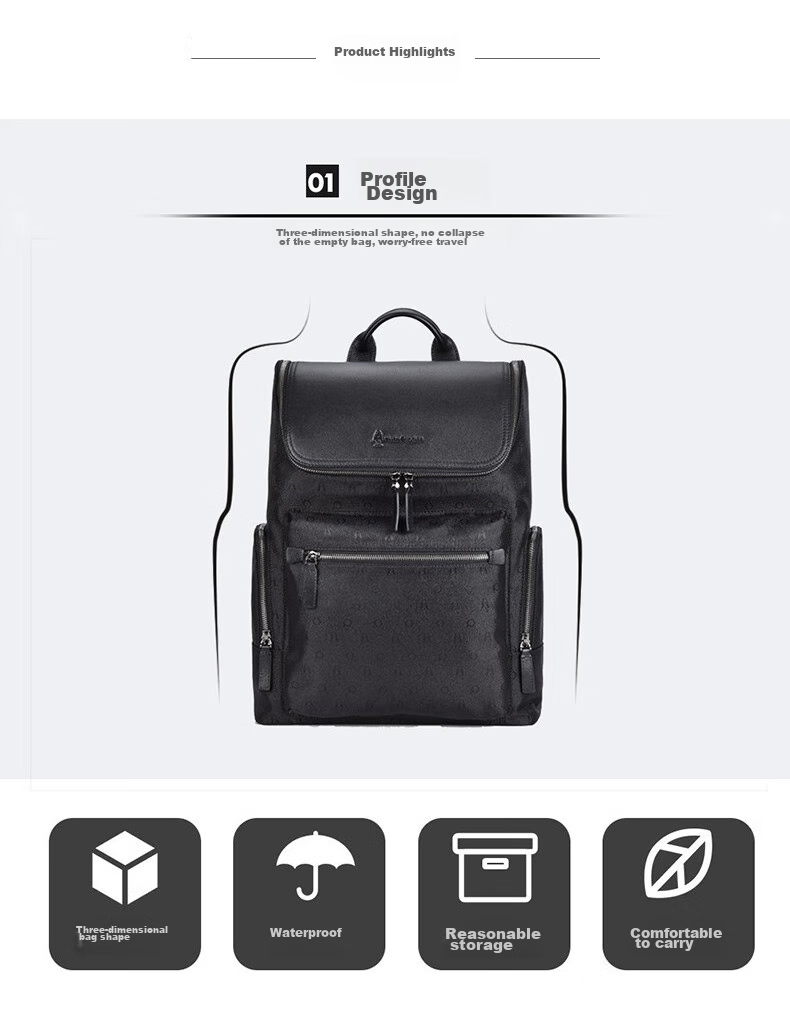 Hush Puppies Business Backpack, Large Capacity Men's Laptop Bag, Multifunctional Birthday Gift for Boyfriend 2