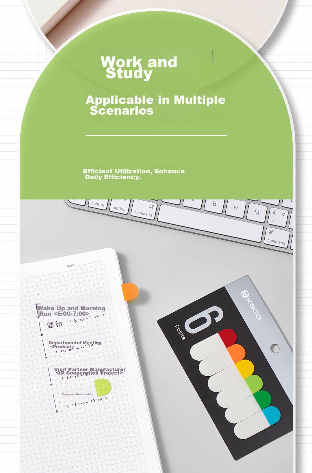KACO Index Label Stickers, 6 Colors * 20 Sheets, Indicator Stickers, Exam Review Highlight Classification Sticky Notes, Study Notes for Postgraduate Entrance Exams And Final Exams, 15*43mm 4