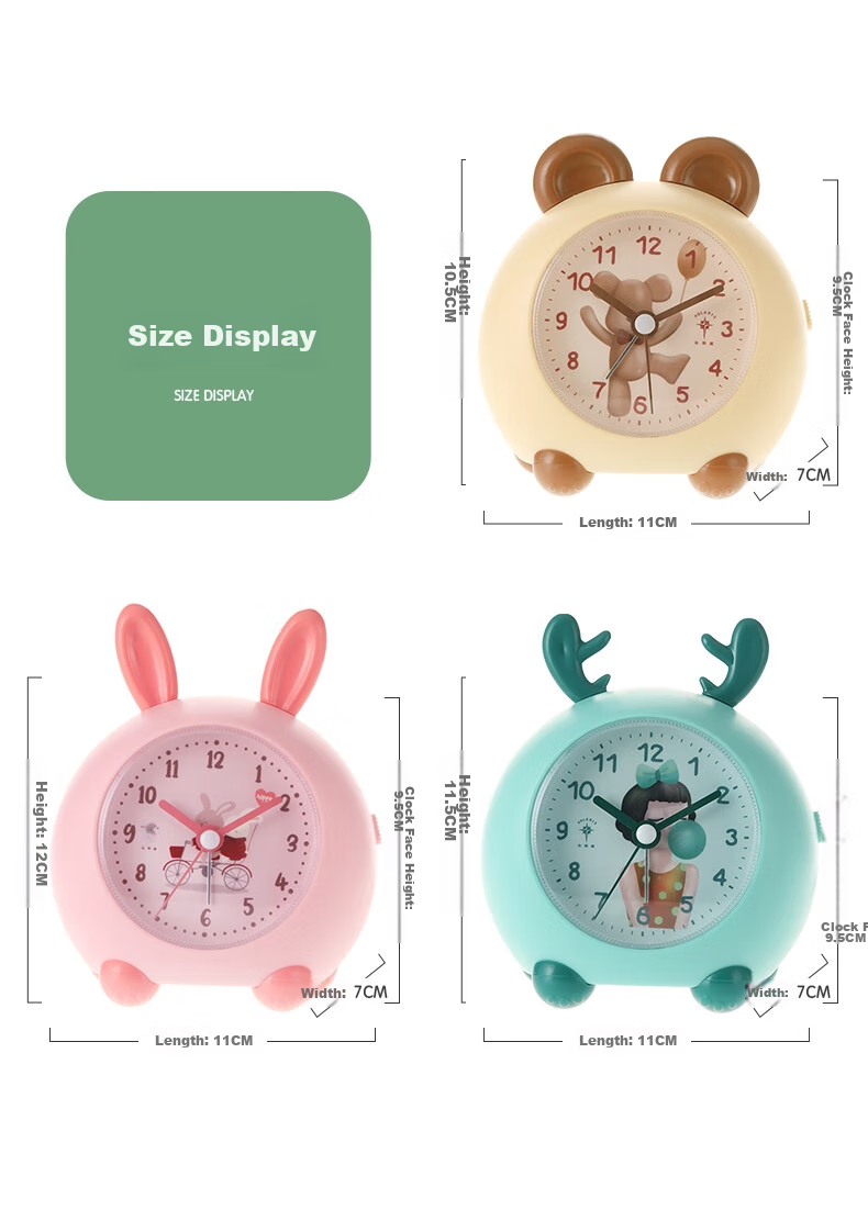 POLARIS Alarm Clock, Creative Cartoon Cute Small Alarm Watch, Cartoon Lazy Bedside Student Children Electronic Clock, Pink 15