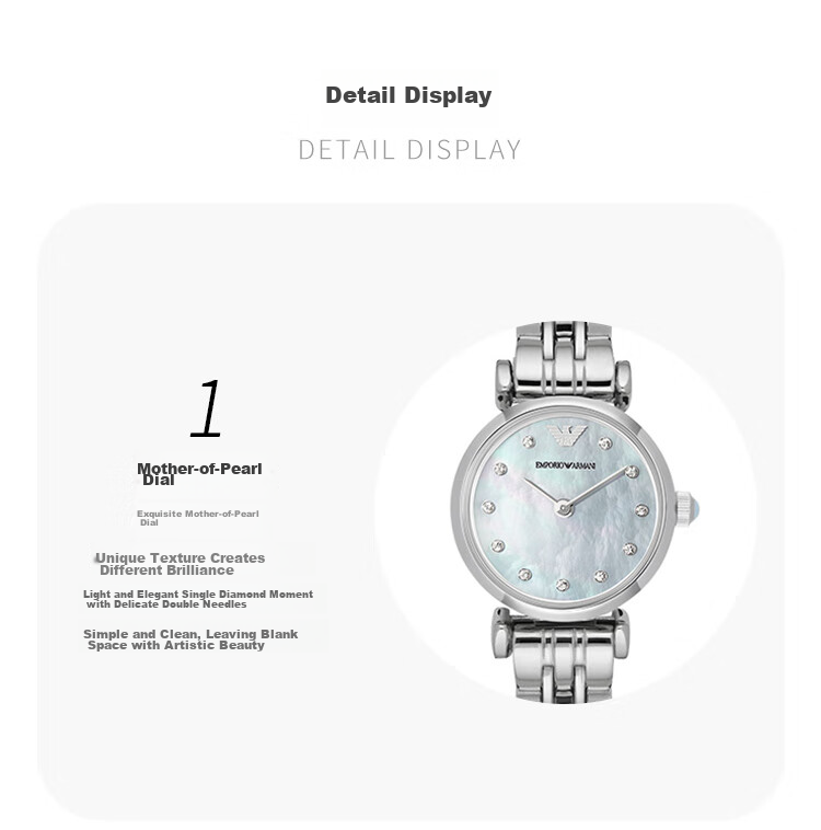 EMPORIO ARMANI Women's Watch, White Moonlight Series Quartz Watch, Birthday Gift for Girlfriend, AR1961 6