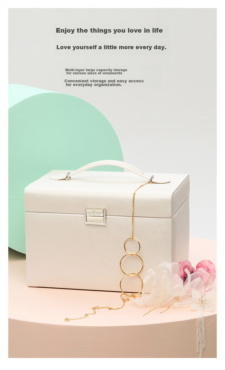 VLANDO Birthday Gift Jewelry Box for Girlfriend, Wedding Gift Storage Box for Bride, High-End Jewelry Box 5