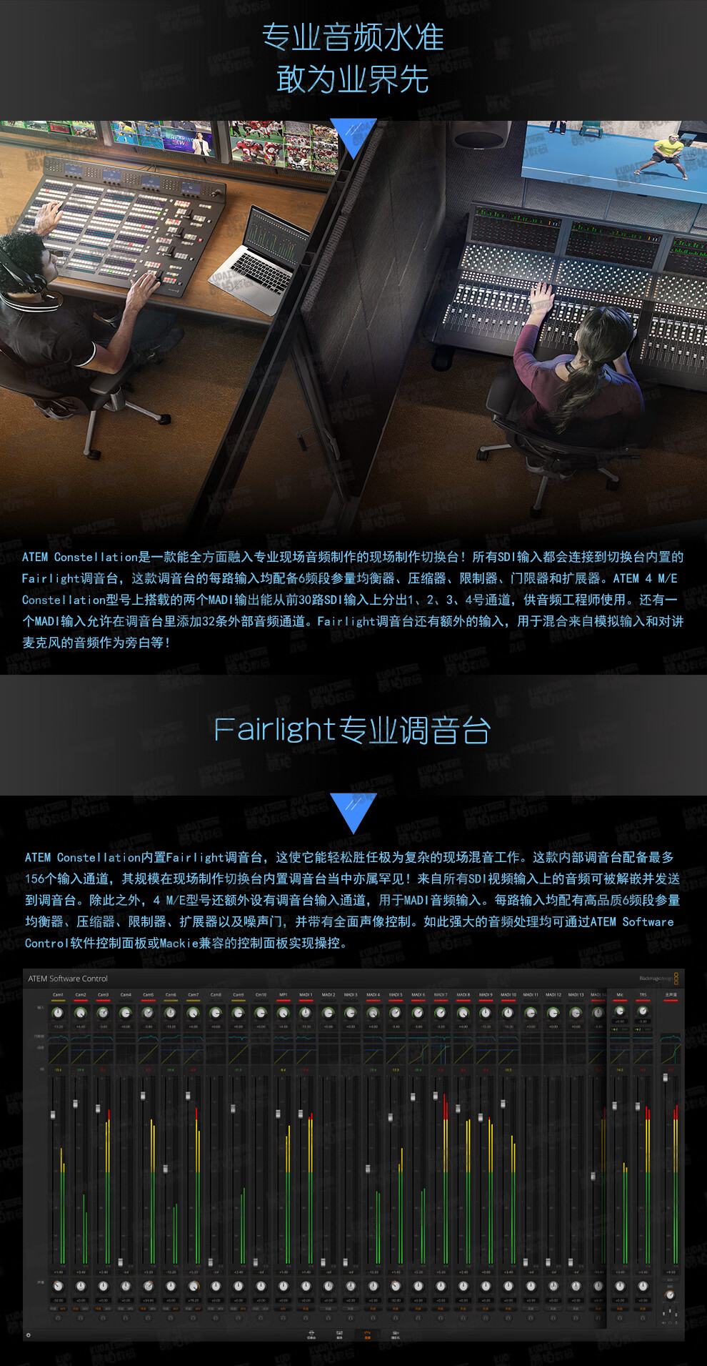Blackmagic Design BMD切换台广播级现场制作多机位导播台ATEM Television Studio HD8 官方标配
