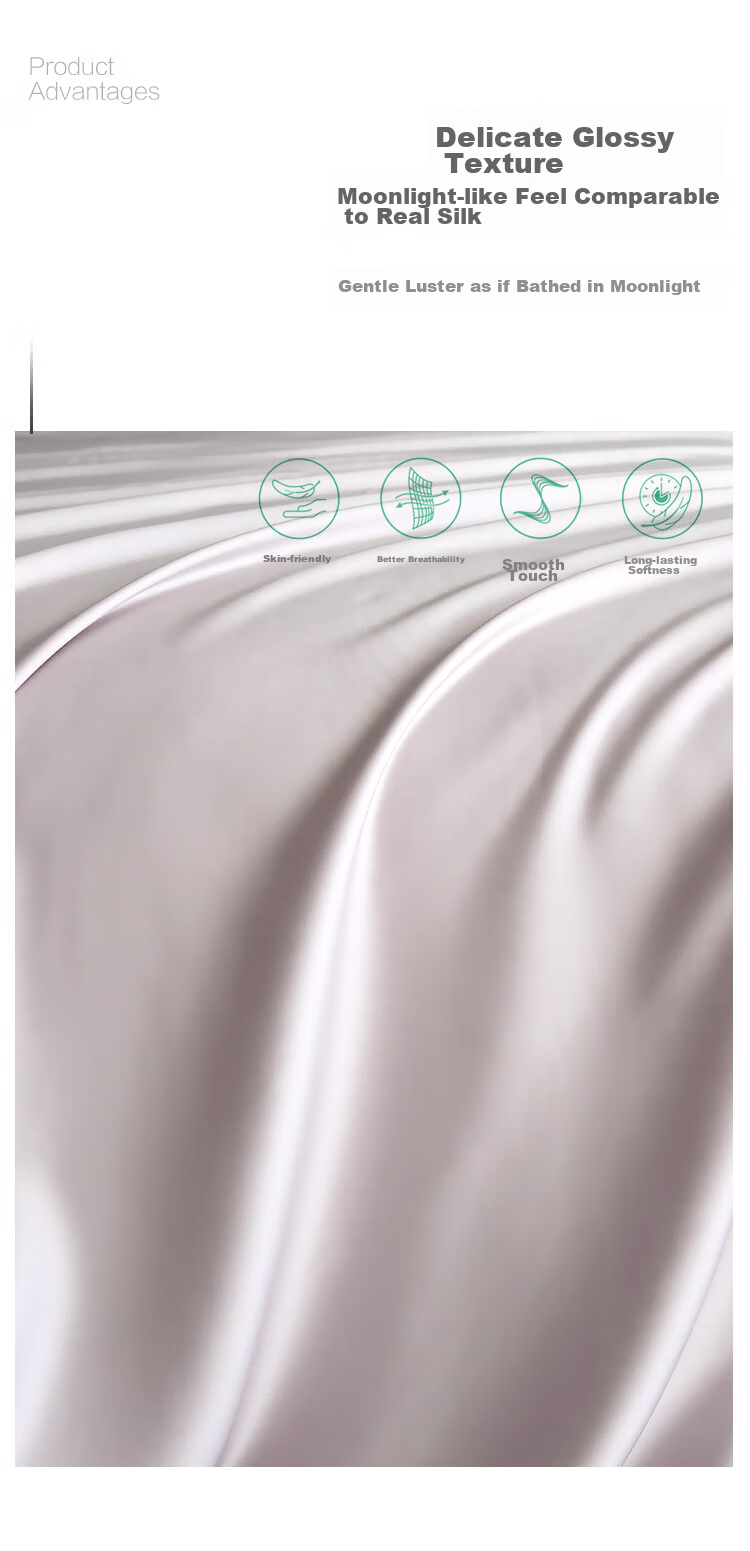 One's Member, 60 Thread Count Tencel Bedding Set, Summer Glass Purple, for 1.5m Bed, 200*230cm 5