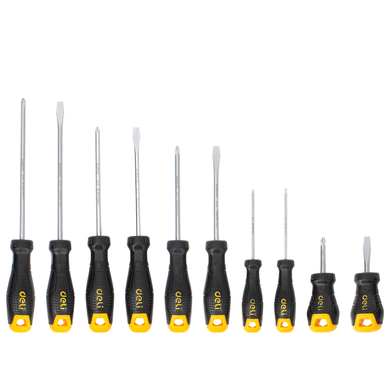 Deli High-Strength Screwdriver Set, Computer Repair Tools, 10-Piece Set with Flathead And Phillips Bits, Magnetic Suctio