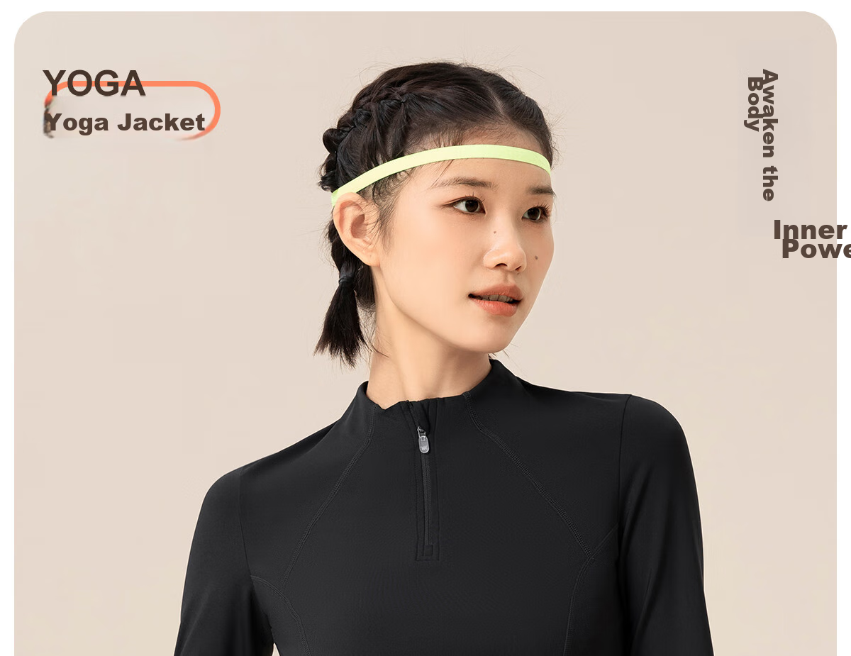 361° Women's Long-Sleeve Sports Top, Half-Open Yoga Wear, Spring And Autumn Running Training Suit, Slim-Fit Yoga Fitness Clothing 2