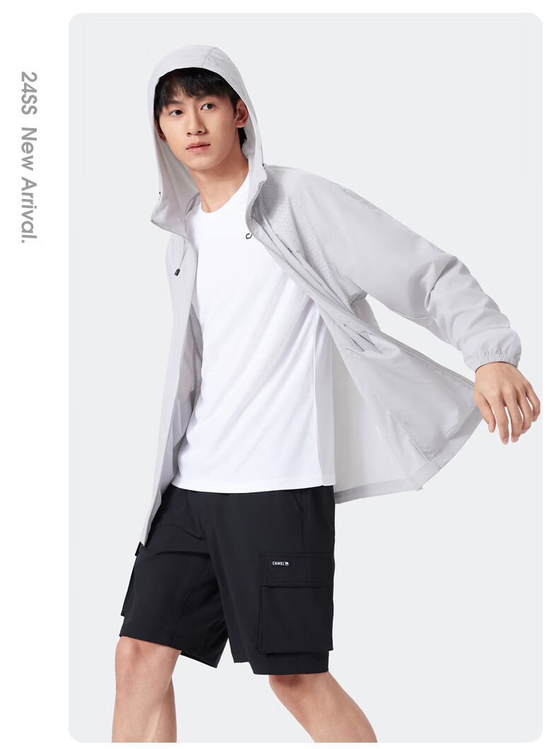 CAMEL [Iceberg] Sun Protection Clothing, UPF50+, UV-Resistant, Breathable Skin Coat, Cool-Touch Sun Protection Garment, Men's Jacket 9