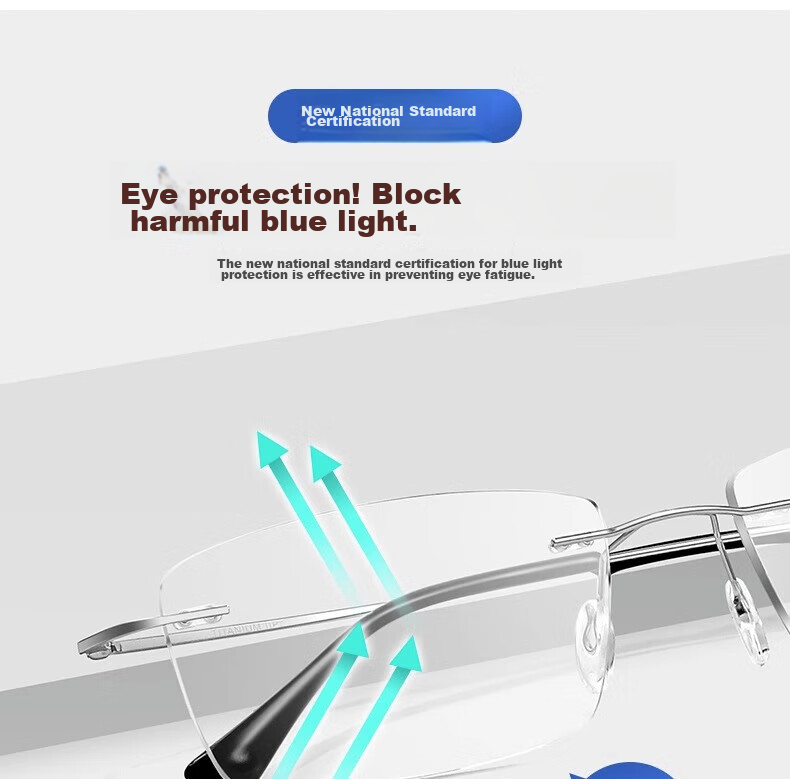 LESCA LUNETIER Imported Lenses, High-Definition Reading Glasses for Men, Bifocal Frameless Ultra-Light Glasses, Blue Light Blocking, High-End Brand for Me 7