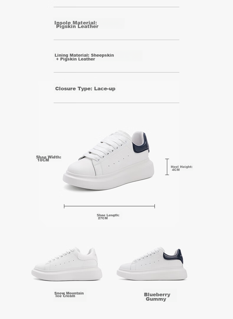 Belle Thick-Soled Cloud White Sneakers, Spring And Summer Women's Casual Shoes, Color-Block Skateboard Shoes Z2U1DCM5, Black Tail Wing - Classic Style, Size 37 9