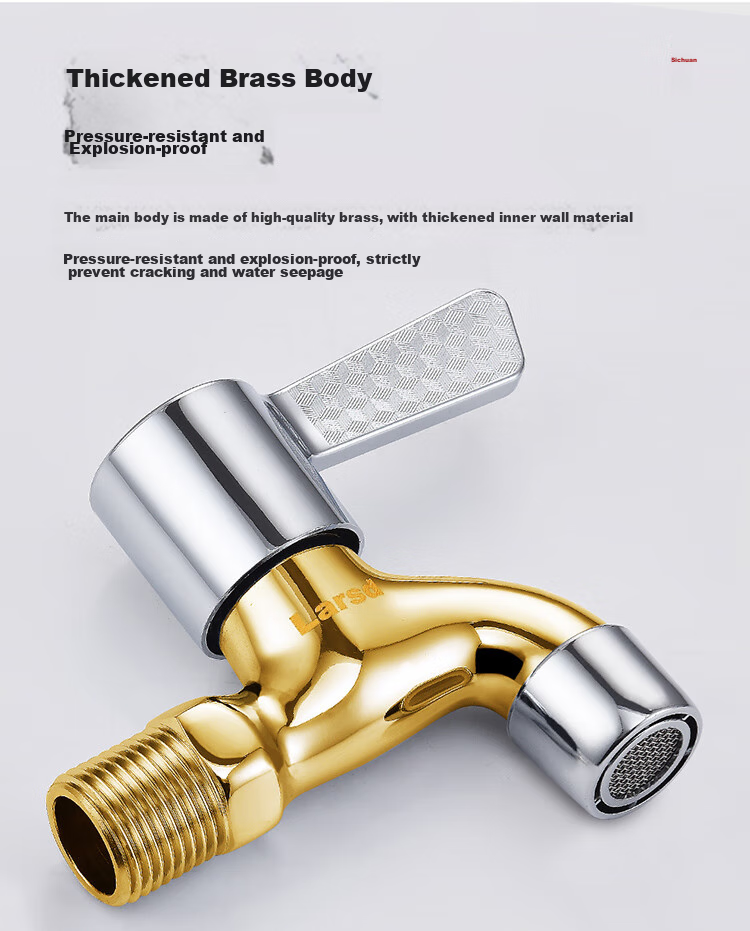 Larsd Mop Sink Faucet, Single Cold Quick-Open Tap, Extended Faucet for Mop Sink 6