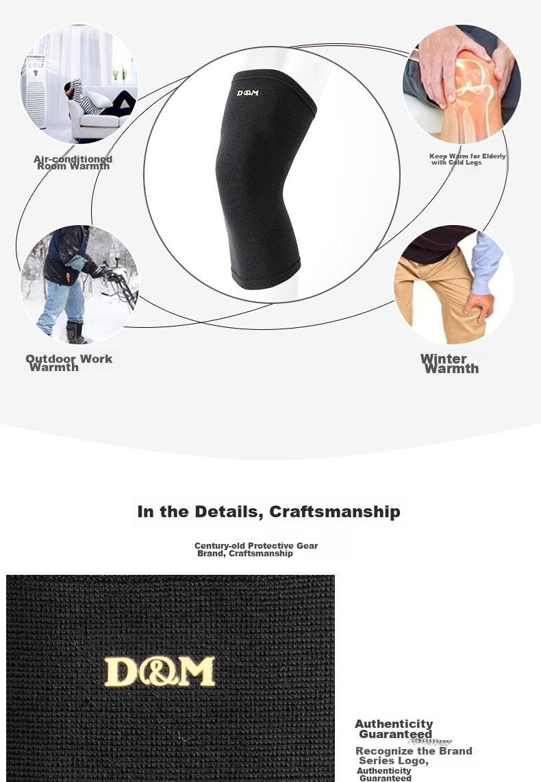 D&M Wool Knee Brace, Warm And Thickened, Joint Protection, Anti-Inflammatory, Fitness, Middle-Aged And Elderly, Running, Winter, Imported from Japan, One Piece 7