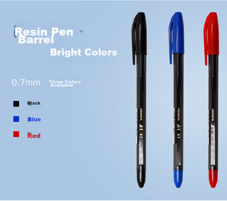 ZEBRA Genuine Ballpoint Pen Series, 0.7mm Bullet Tip, Student And Office Use Medium Oil-Based Ink Pen, ID-A100 Black Set, 40 Pcs/tube 3