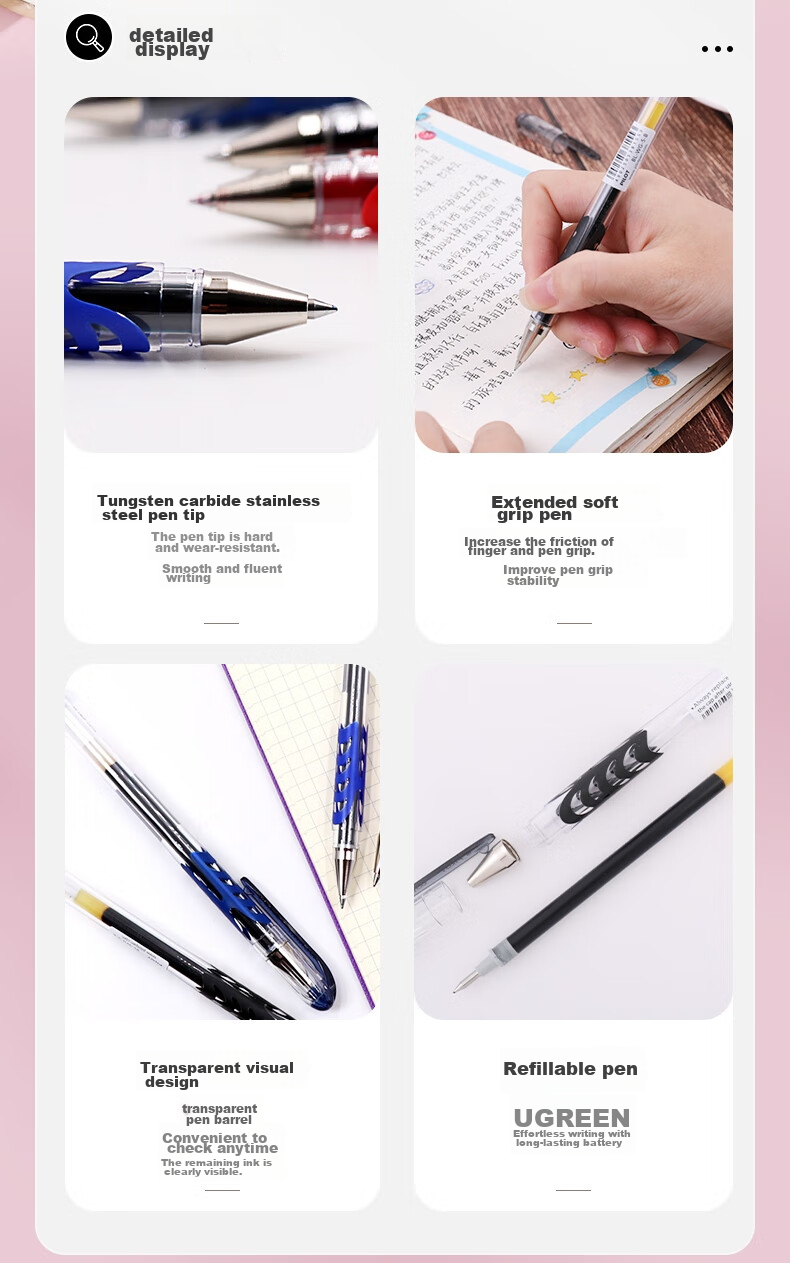 PILOT WG Gel Pen, Signature Pen, Water-Based Pen for Exam Practice, Smooth Rollerball Pen, Aesthetically Pleasing Office Supplies Stationery Set BL-WG 0.5mm Red 3