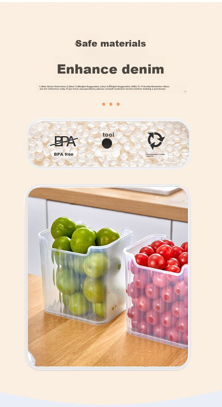KATEI STORY Japanese Refrigerator Side Door Storage Box, Vegetable And Food Fruit Classification Organizer, Interior Food-Grade, Set of 3 6