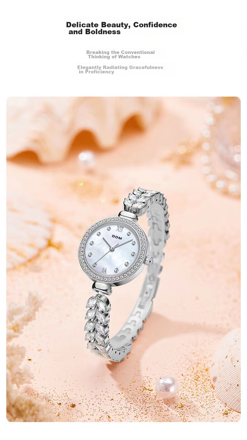 DOM Ju Jingyi's Same Style Mermaid Watch, Women's Light Luxury Exquisite Niche Small Dial, New Year's Day Gift for Girls 2