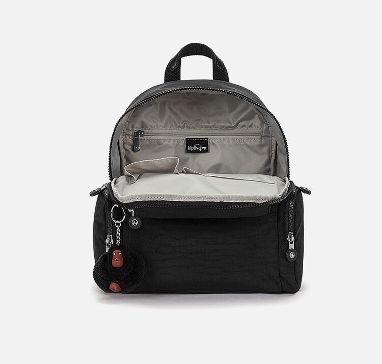 Kipling Multi-Compartment Backpack MATTA Deep Black Birthday Gift Student School Bag 9