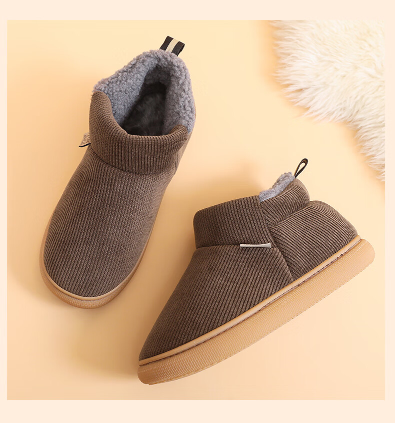 GUOLUOFEI Elderly Cotton Slippers with Heel, Non-Slip Indoor And Outdoor Wear, Warm Winter Cotton Shoes for Men And Wome 10