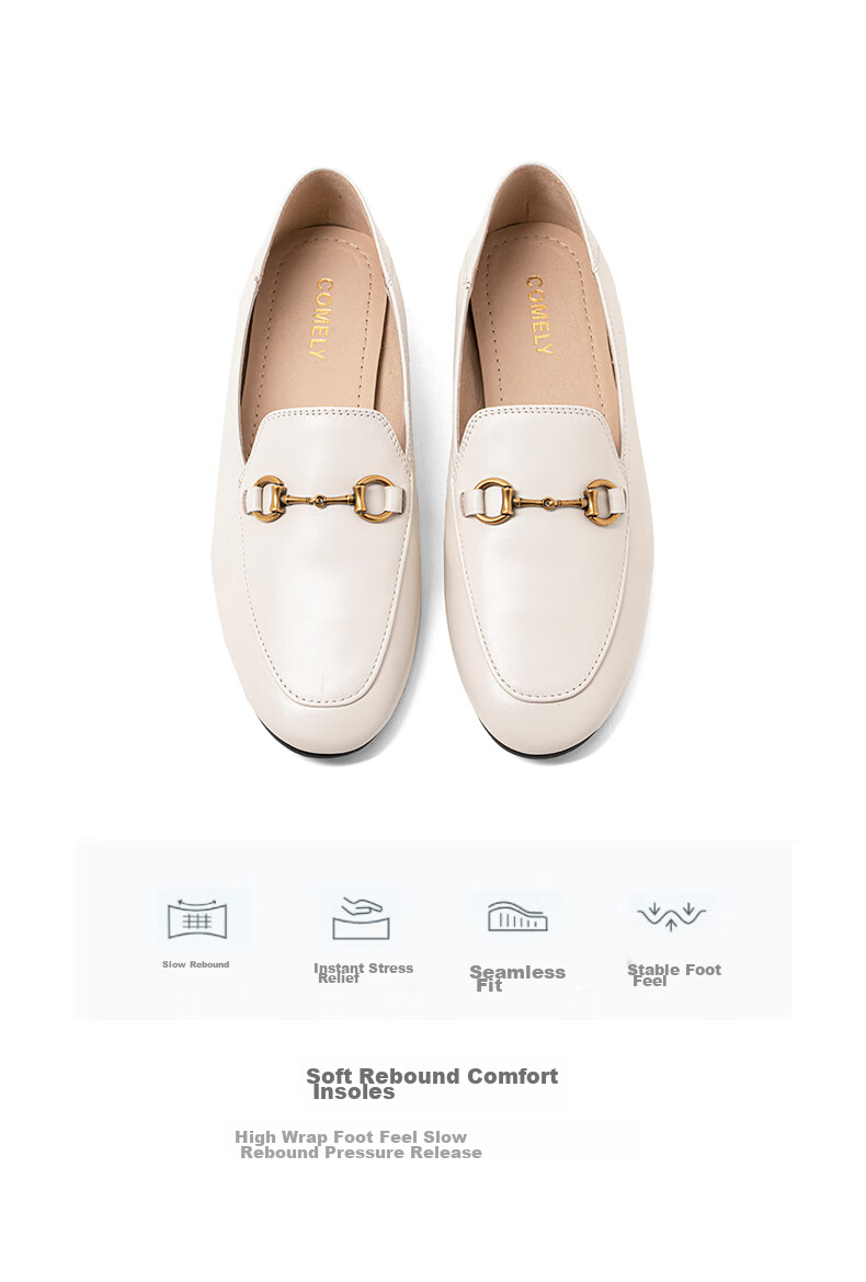 COMELY Genuine Leather Loafers for Women, New Spring/summer Style, Sheepskin Flat Slip-On Shoes, Comfortable Versatile Small Leather Shoes, Camel Color, Size 33 10