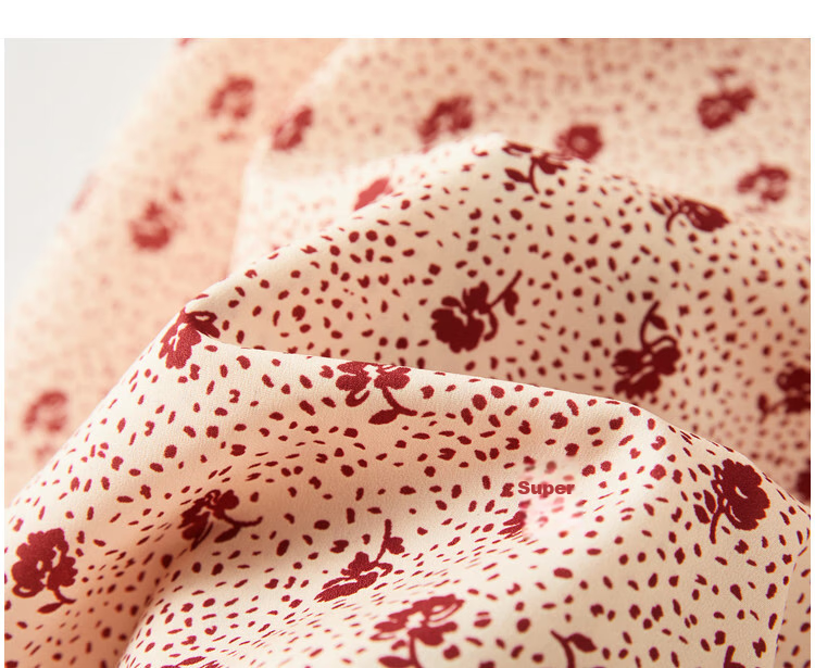 Dme Chiffon Floral Print Summer Waist-Cinching A-Line Square Neck Puff Sleeve Floral Single Row Decorative Button Dress for Women Summer Goose Yellow S 13