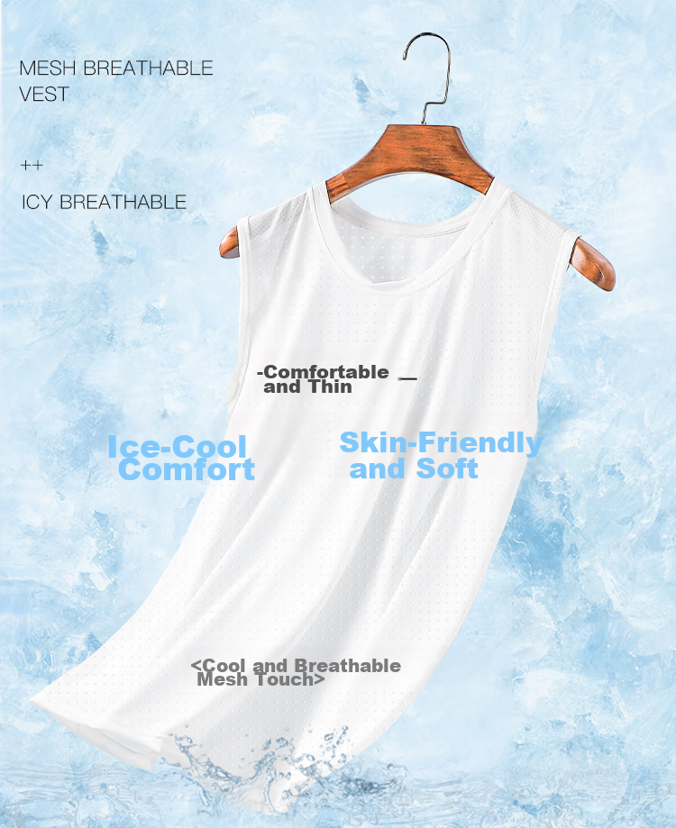 LangSha Sleeveless Tank Top for Men, Ice Silk Undershirt, Thin Mesh Quick-Dry Sports Fitness Vest, 3-Pack 1