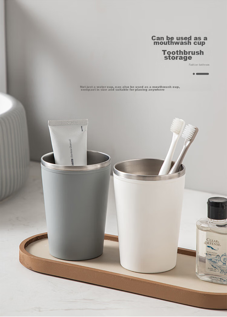 Daisy Leaf 304 Stainless Steel Wedding Couple Light Luxury High-Value Antibacterial Toothbrush Cup Mouthwash Cup Toothbrush Holder Red 5
