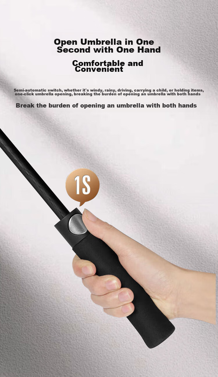 Tianwei Umbrella, 16-Rib Long Handle Umbrella, Extra Large Rain Umbrella, Semi-Automatic Portable One-Piece Seamless Reinforced Sun And Rain Dual-Use Umbrella 5