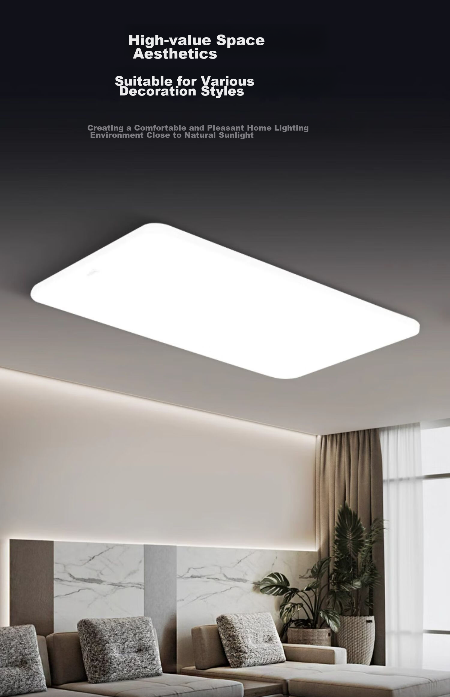 Midea Living Room Ceiling Light, Full Spectrum Eye Protection LED Ceiling Light, Modern And Simple Design, 140W Living Room Smart Control A1 with Installation Included 9