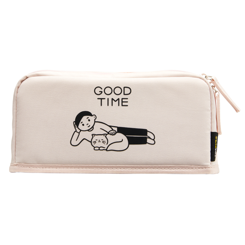 KOKUYO Noritake Collaboration HACO HACO Student Stationery, Stylish Pencil Case with Large Capacity, Multifunctional Pencil Box, Pink, 1 Pack, WSG-PC2X143P