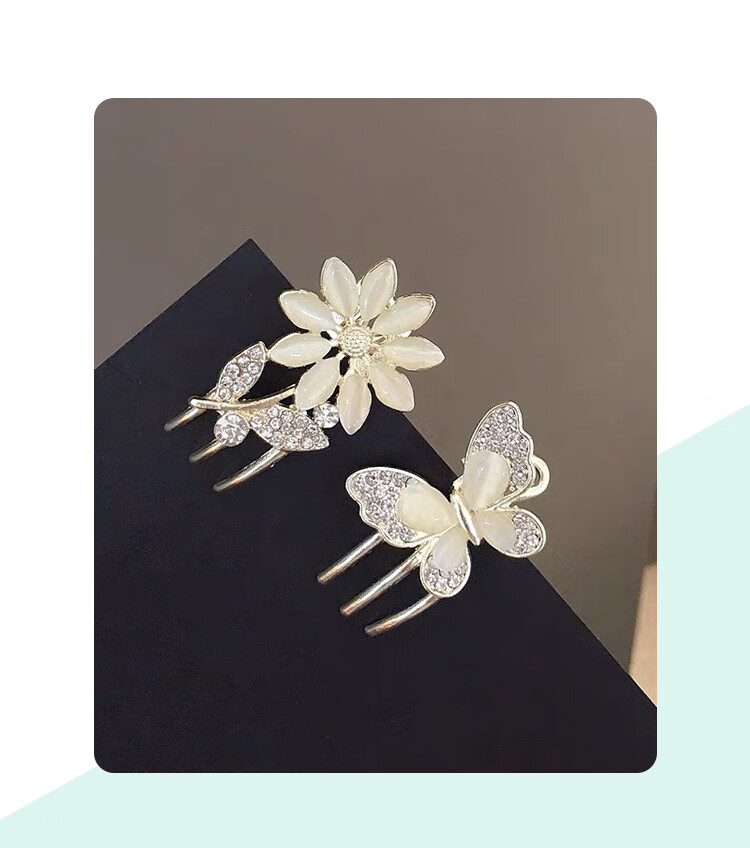 CHIMERA Elegant Hair Claw Clip with Flower And Shark Design, Luxurious Hair Clip for Back of Head, Bun Maker, Mid-Autumn Festival Gift for Wome 38