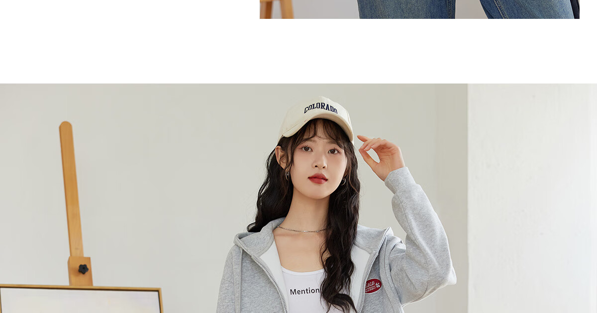 Halo Queen Hoodie Jacket for Women, Spring And Autumn, with Hood And Zipper Pockets, Loose-Fitting Fashion Casual Outerwear, New Product H143W1010 39