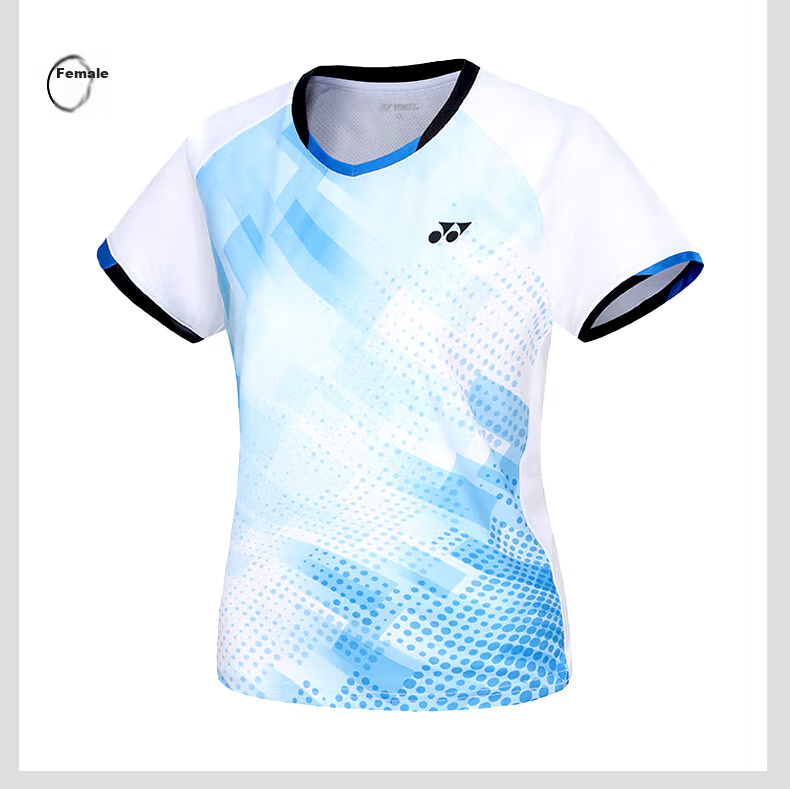 YONEX Badminton Shirt for Competition Training, Running, Fitness, Sweat-Wicking, Breathable Short Sleeve for Women 210284BCR White O 27