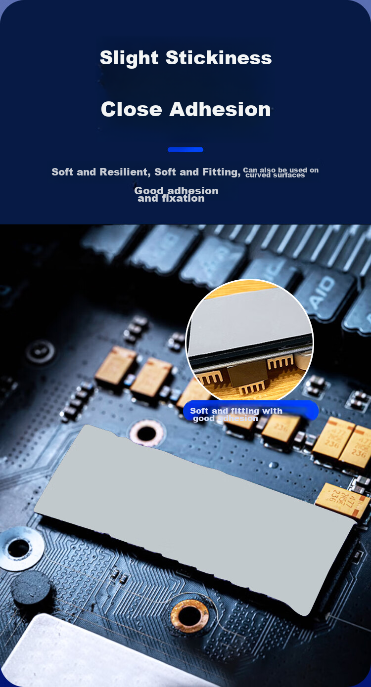 NVV M.2 SSD Thermal Paste, Heat Dissipation Silicone Pad, Thermal Conductive Silicone Gasket for SSD North Bridge, TC-615X Thermal Conductivity 6.0W 8