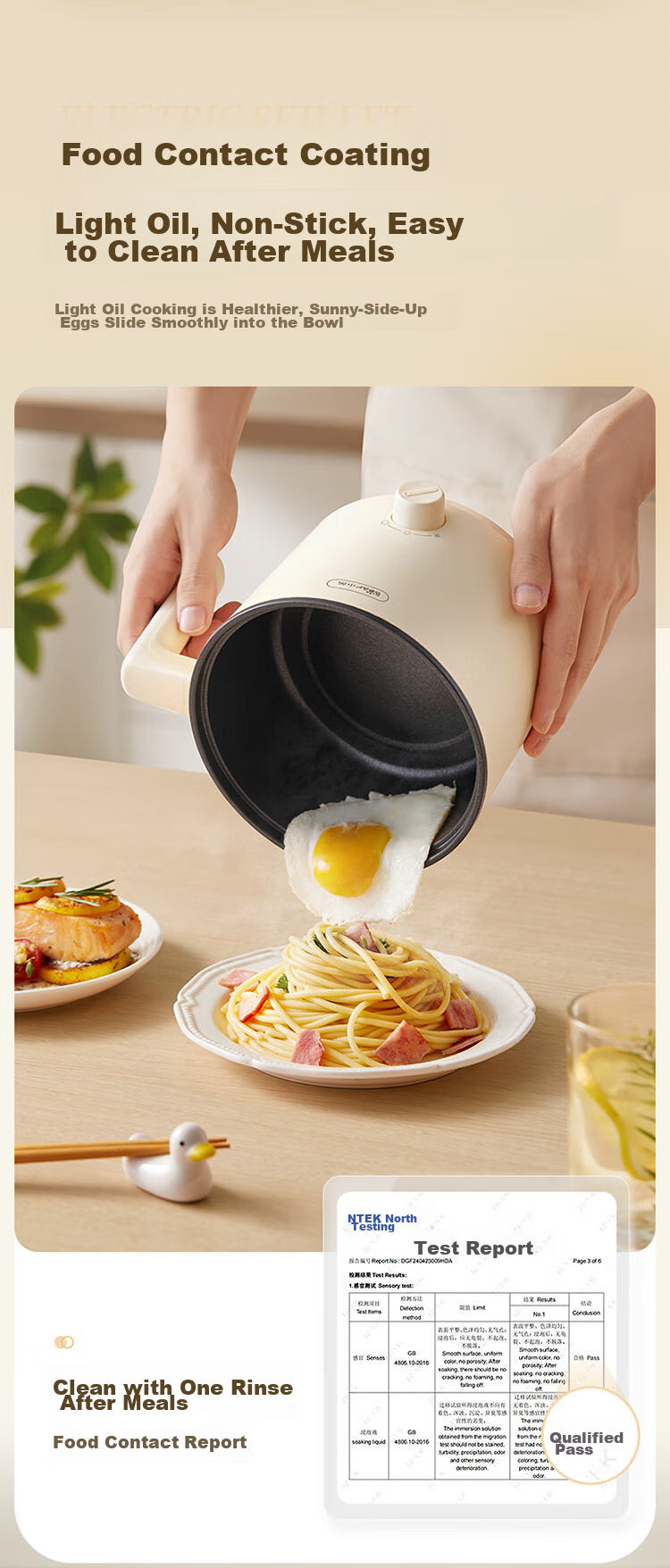 Bear Electric Cooking Pot, Small Electric Pot, Electric Hot Pot, Multi-Functional Steaming And Boiling Pot, Student Dormitory Instant Noodle Hot Pot for Home Use, V17D3 1.7L Electric Cooking Pot, Multi-Purpose Pot for 1-2 People 9